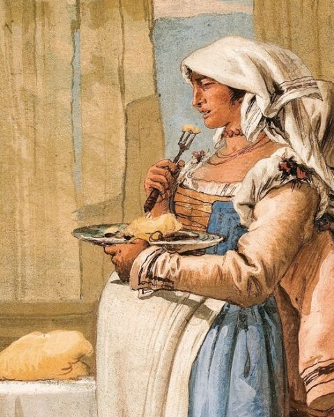 Plik:Giandomenico Tiepolo, Chłopka jedząca polentę.jpg